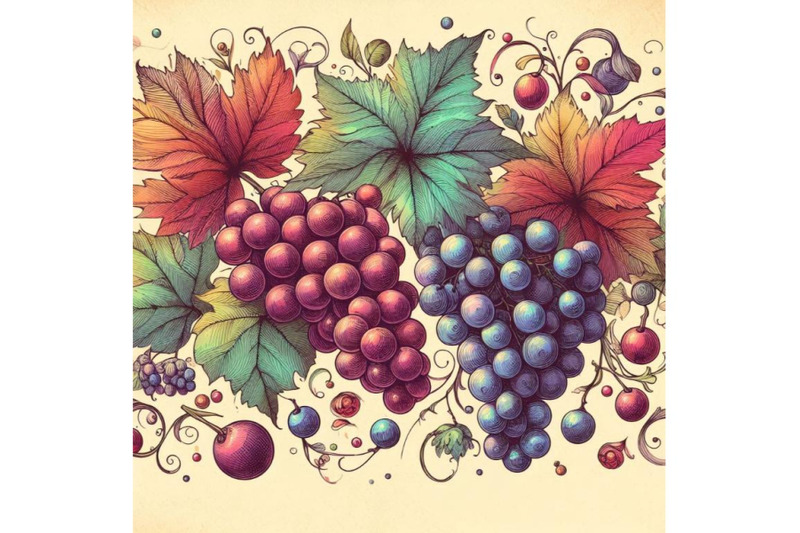 hand-drawn-watercolor-grapes-painting-backgroun