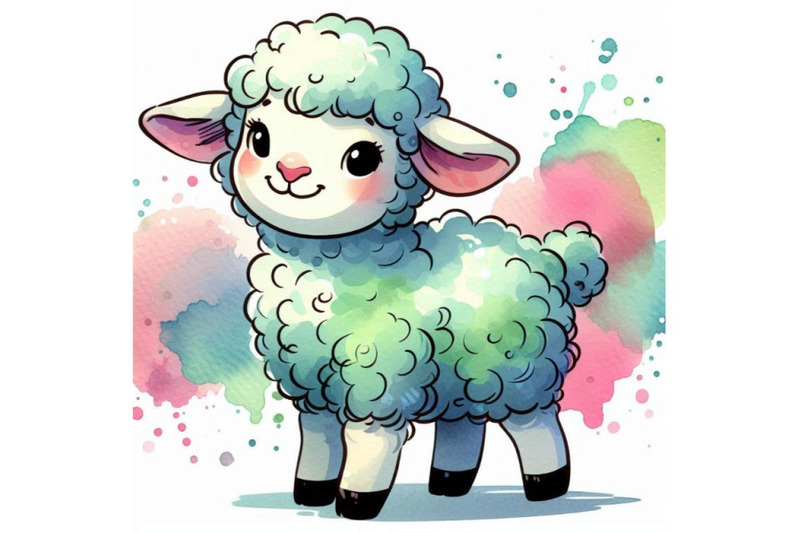 cute-watercolor-cartoon-lamb-farm-animal-illustrati