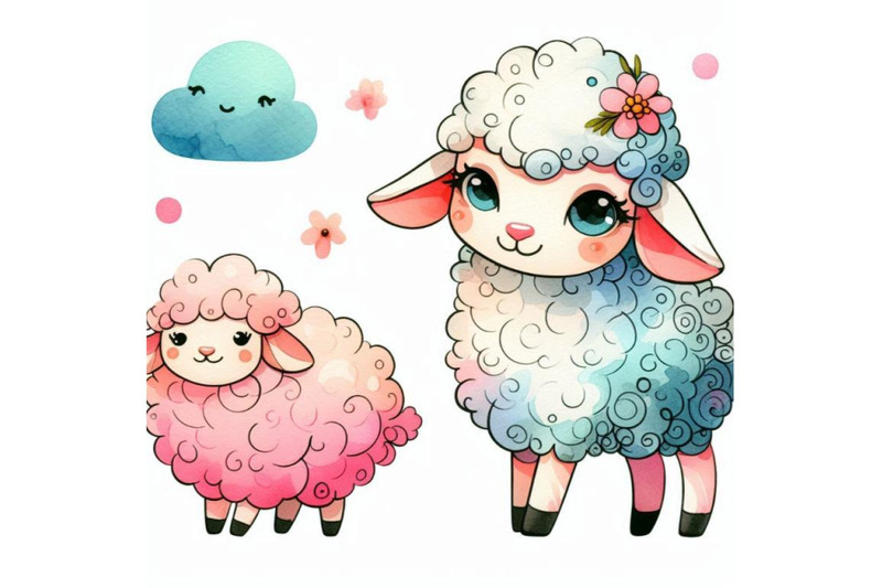 cute-watercolor-cartoon-lamb-farm-animal-illustrati