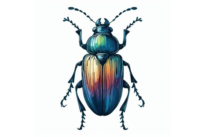 beetle-insect-watercolor-illustration