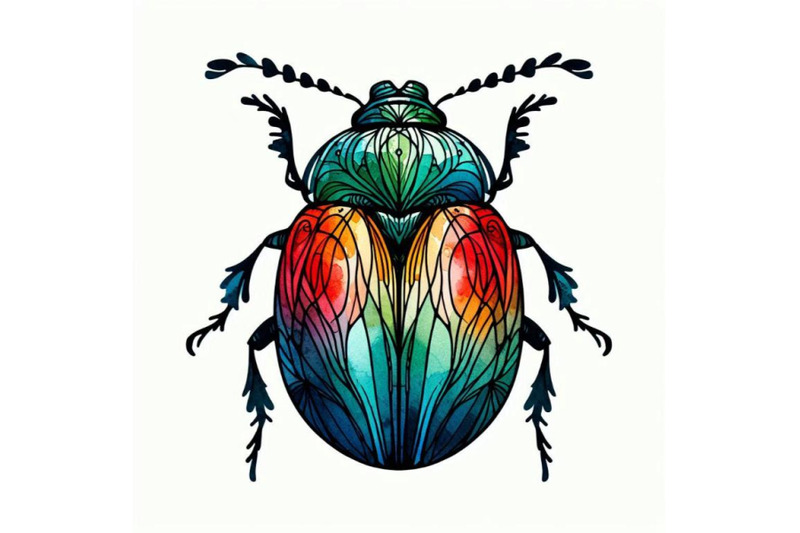 beetle-insect-watercolor-illustration