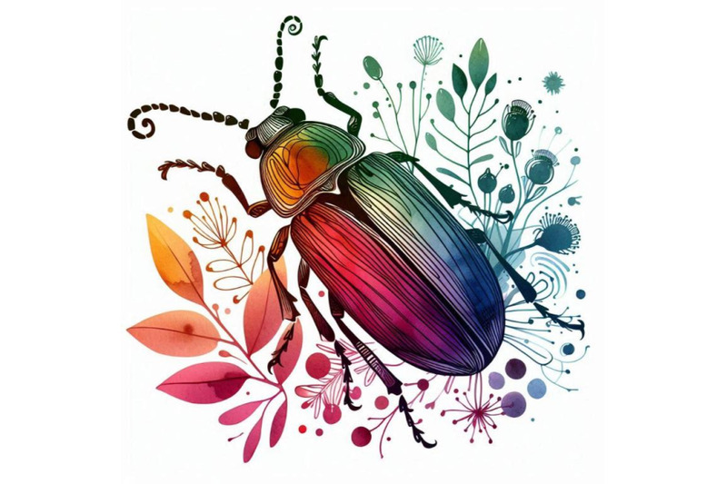 beetle-insect-watercolor-illustration