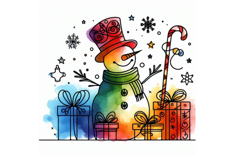 new-year-snowman-and-christmas-decoration-wat