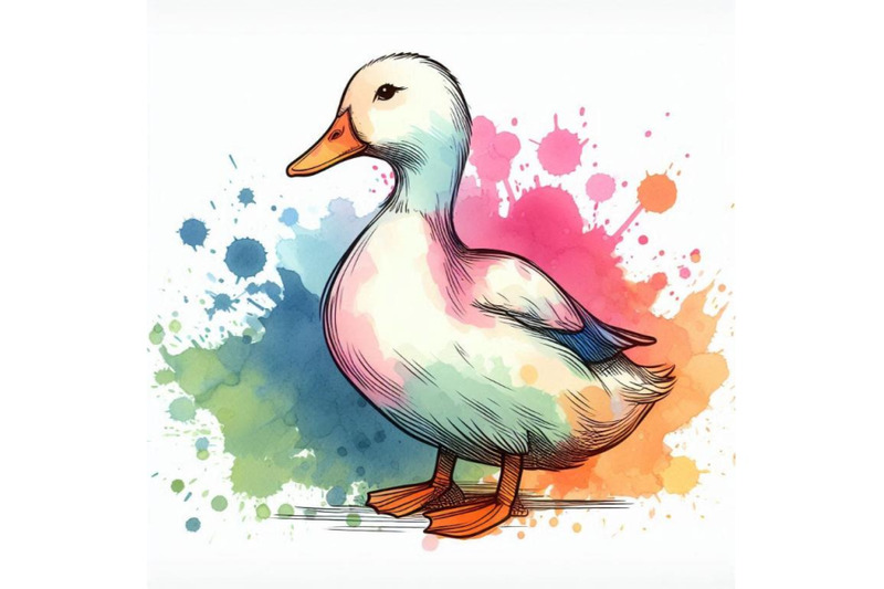 cute-duck-domestic-farm-bird-watercolor-illustratio