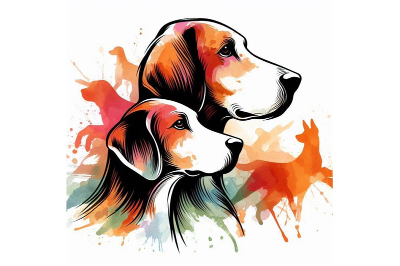 english-foxhound-watercolor-hunting-dog-breed-cli