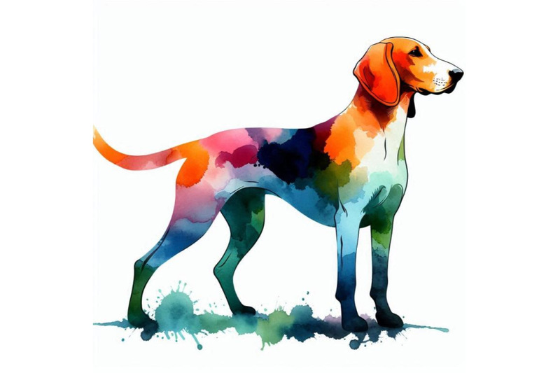 english-foxhound-watercolor-hunting-dog-breed-cli