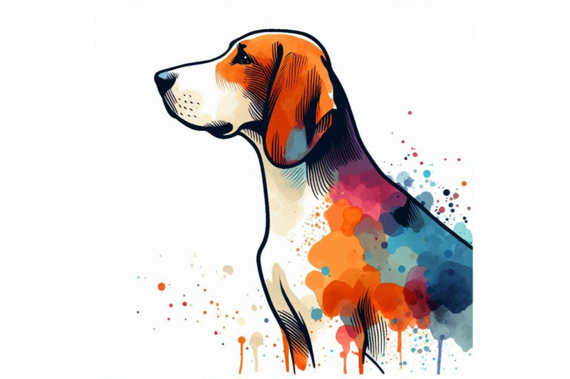 english-foxhound-watercolor-hunting-dog-breed-cli