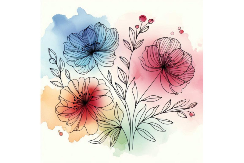 watercolor-flower-background-beauty-text