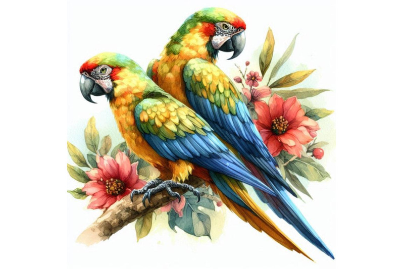 parrot-bird-hand-drawn-watercolor-illustratio