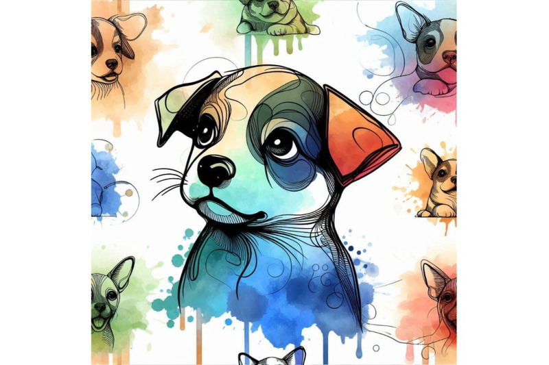 funny-puppy-dog-watercolor-background-fashion