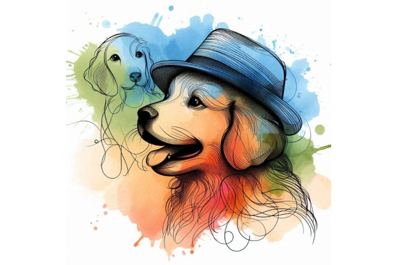 funny-puppy-dog-watercolor-background-fashion