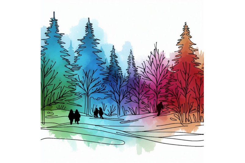 watercolor-winter-forest-background