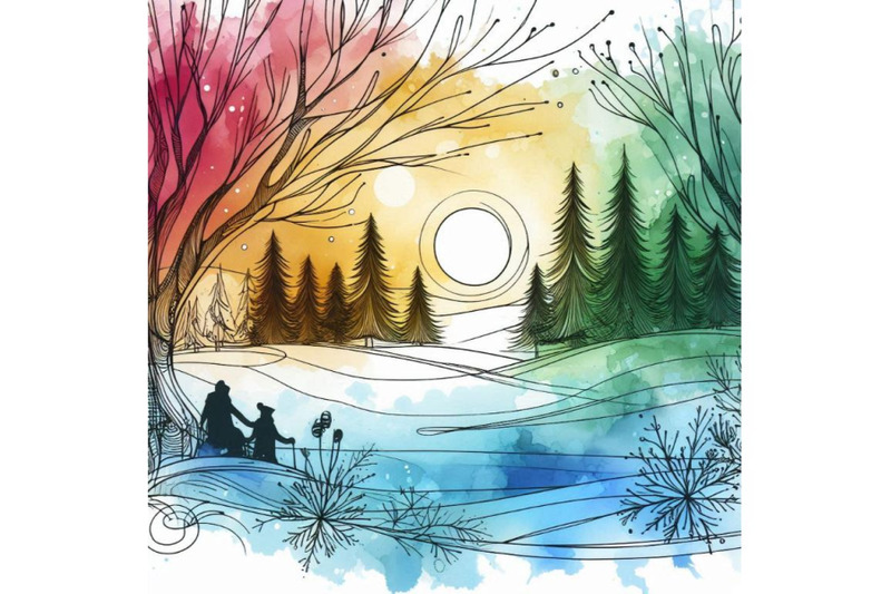 watercolor-winter-forest-background