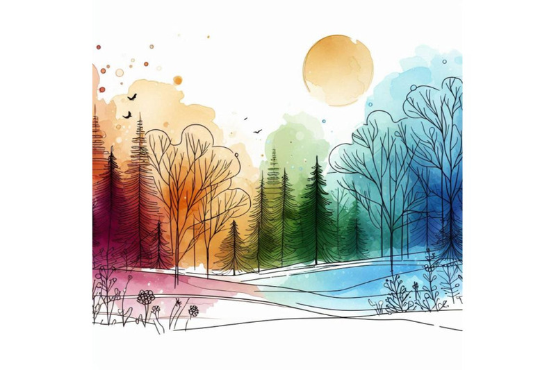 watercolor-winter-forest-background