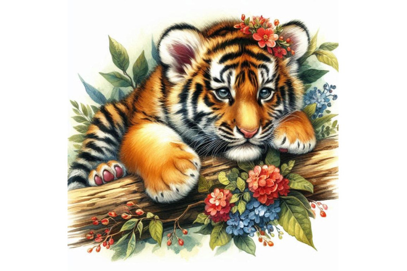 tiger-cub-wild-animals-watercolor-illustratio