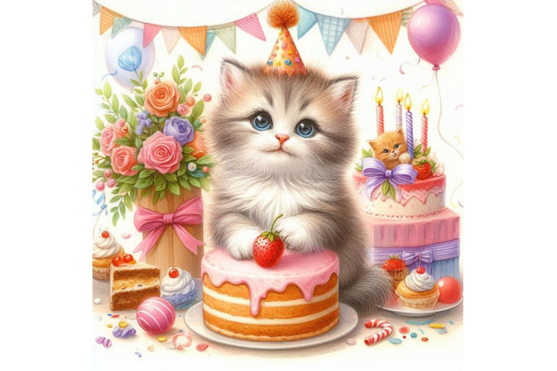 funny-kitten-decor-for-kid-birthday-background-for-holida