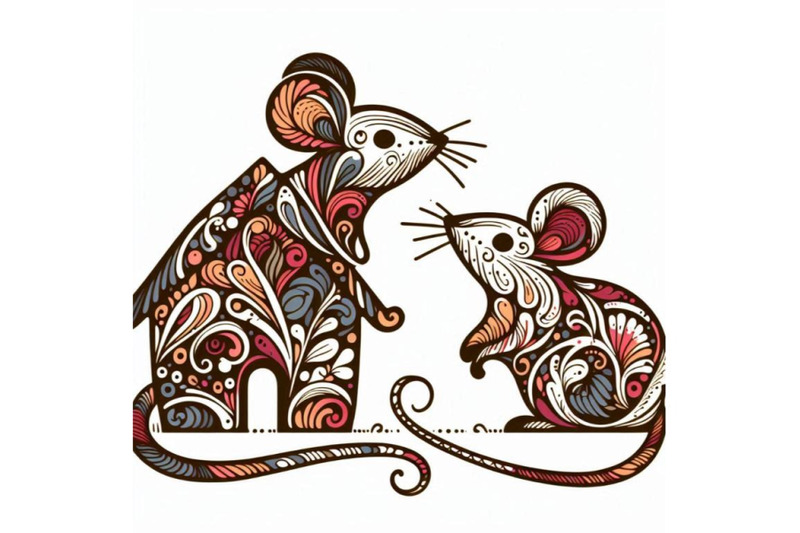 decorative-mice-watercolor-illustration-home-mous