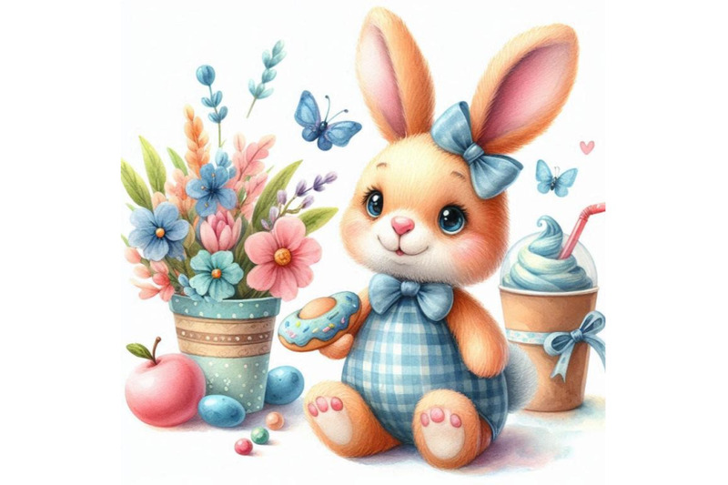 watercolor-funny-bunny-toy-bunny-background-for-kid