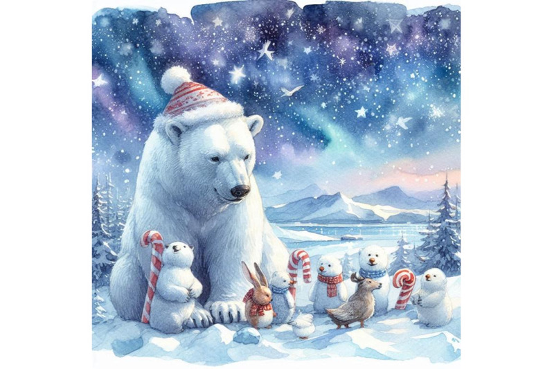 polar-bear-hand-drawn-watercolor-illustration