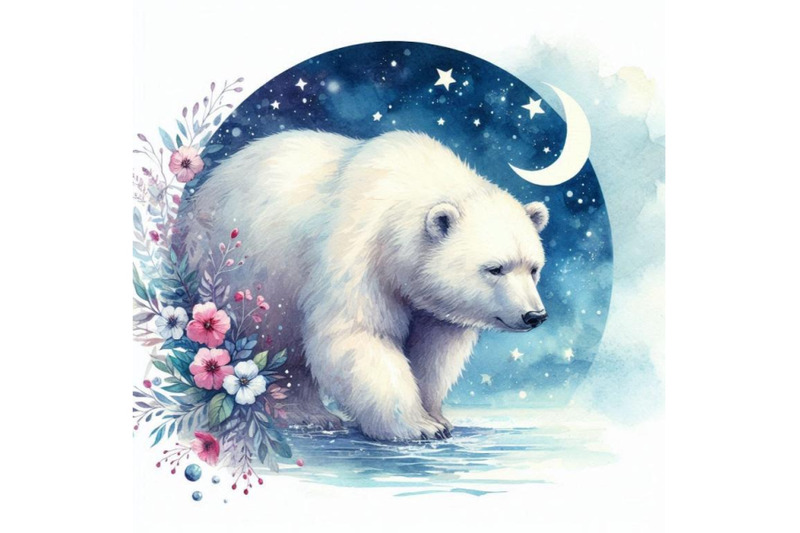 polar-bear-hand-drawn-watercolor-illustration