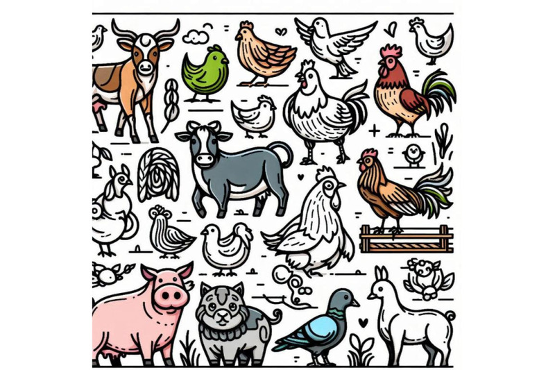 coloring-book-cartoon-farm-animals