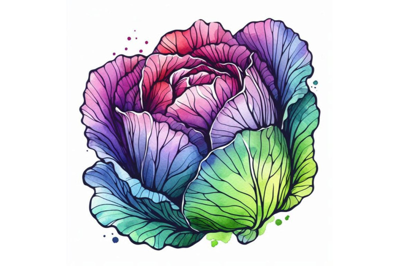 organic-vegetable-cabbage-watercolor-illustration