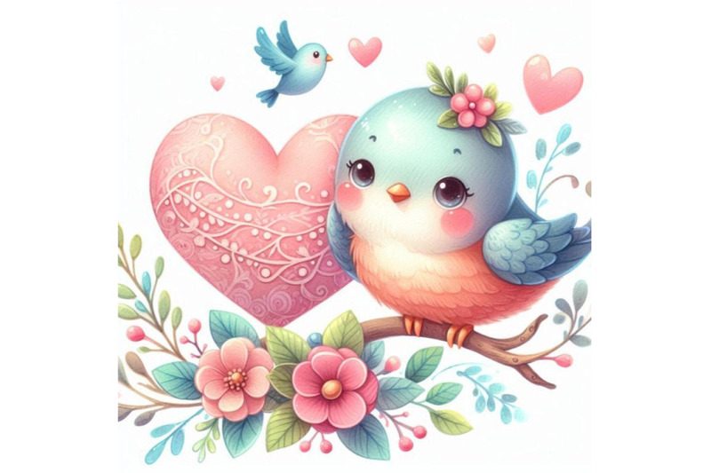 cute-bird-and-heart-illustration-watercolor