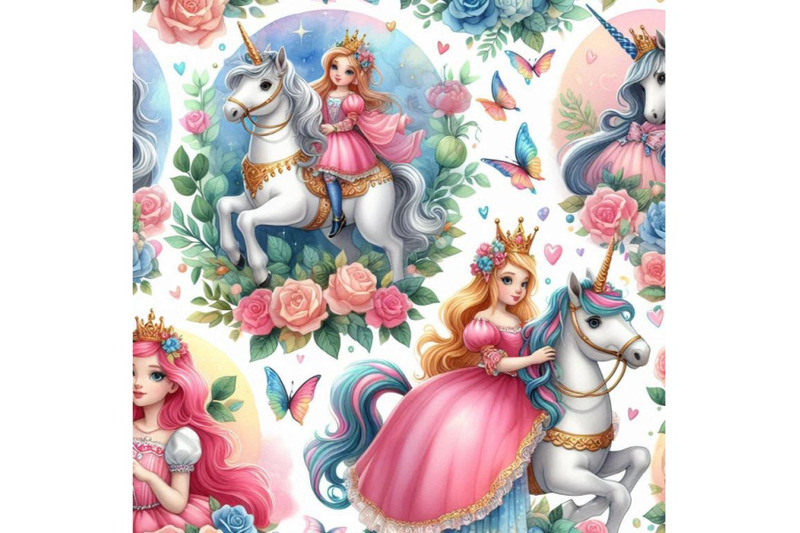 seamless-patterns-with-unicorn-and-princess