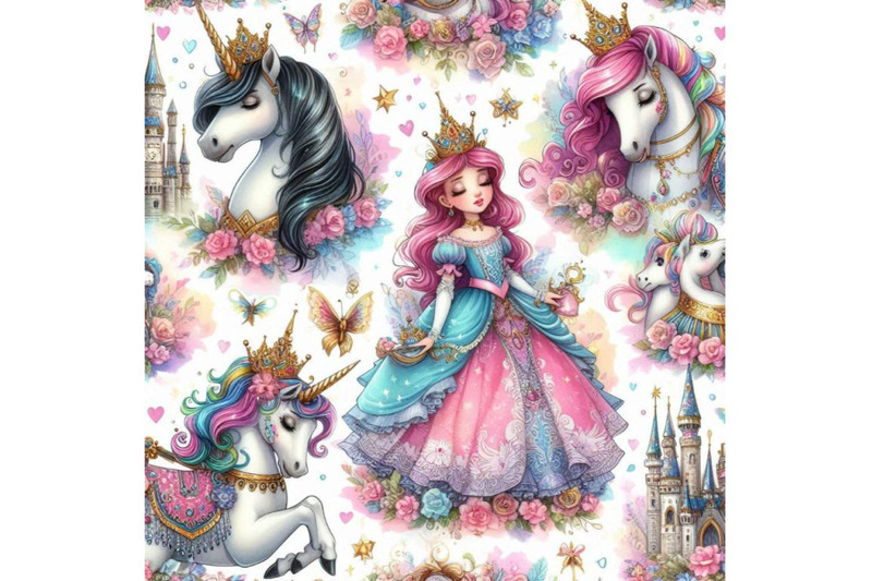 seamless-patterns-with-unicorn-and-princess