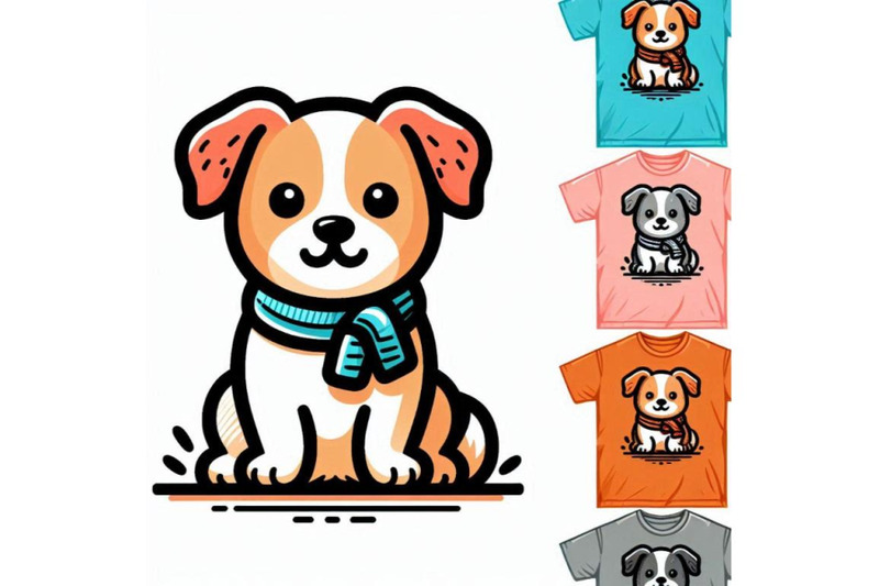 cute-dog-t-shirt-graphics-mini-dog-illustration-with