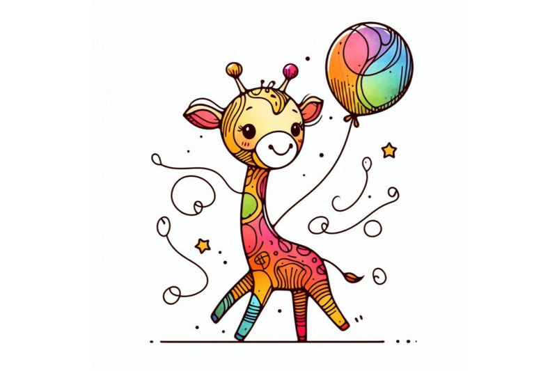 funny-giraffe-watercolor-hand-drawn-illustration