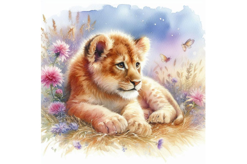 watercolor-lion-cub-illustration