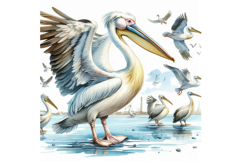 pelican-hand-drawn-watercolor-illustration