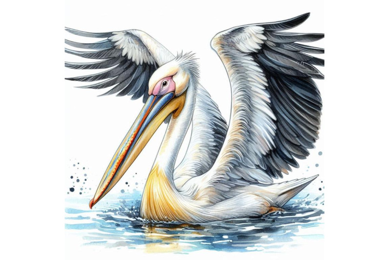 pelican-hand-drawn-watercolor-illustration