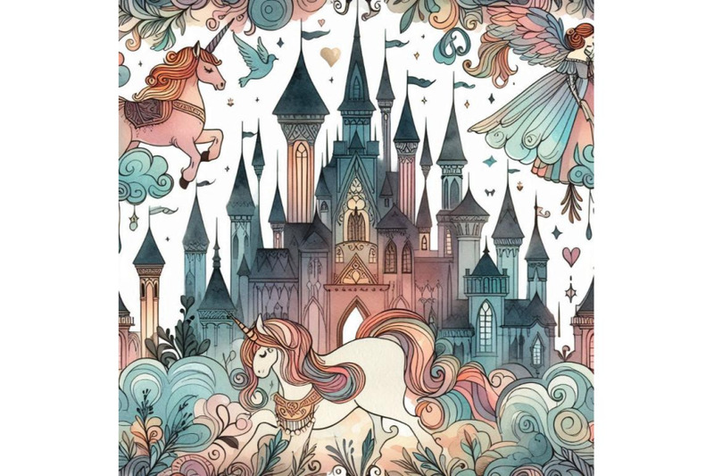 castle-of-princess-and-unicorn-seamless-pattern-f