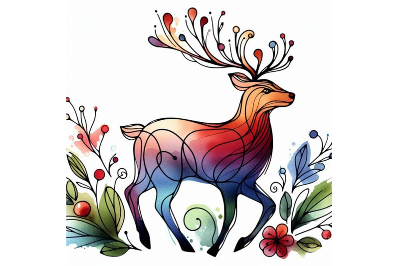 watercolor-reindeer-illustration-christmas-card