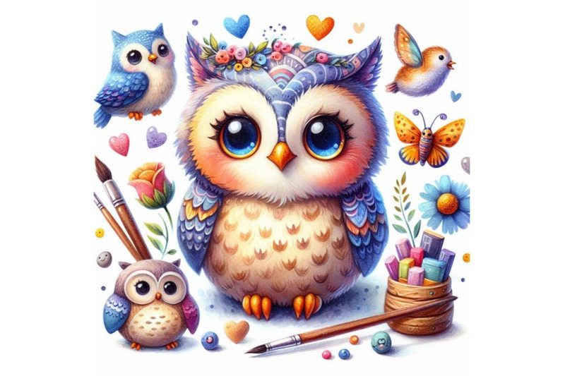 cute-owl-watercolor-owl-owl-tee-shirt-illustration