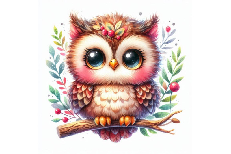 cute-owl-watercolor-owl-owl-tee-shirt-illustration