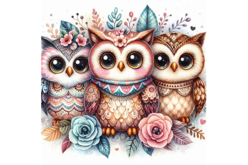 cute-owl-watercolor-owl-owl-tee-shirt-illustration