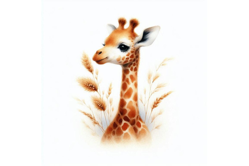 giraffe-hand-drawn-watercolor-illustration