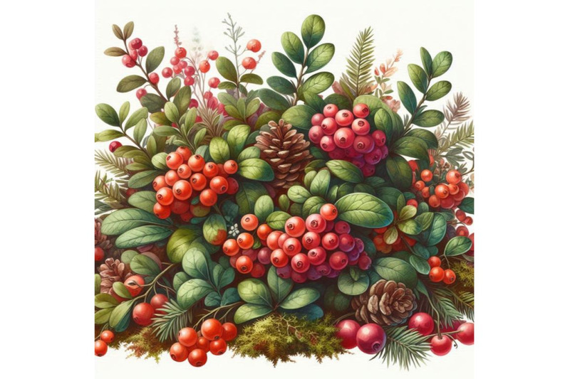 forest-lingonberry-watercolor-illustration