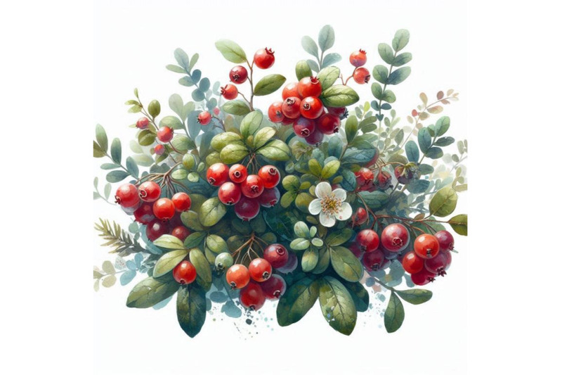 forest-lingonberry-watercolor-illustration