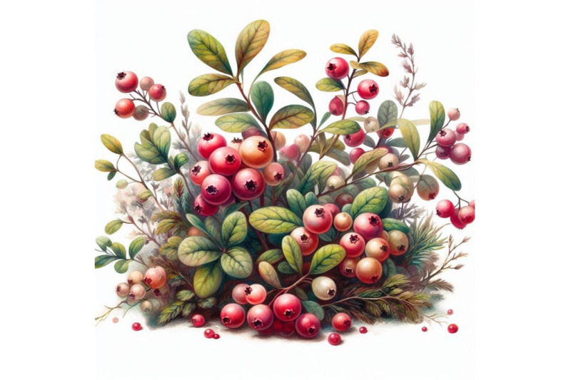 forest-lingonberry-watercolor-illustration