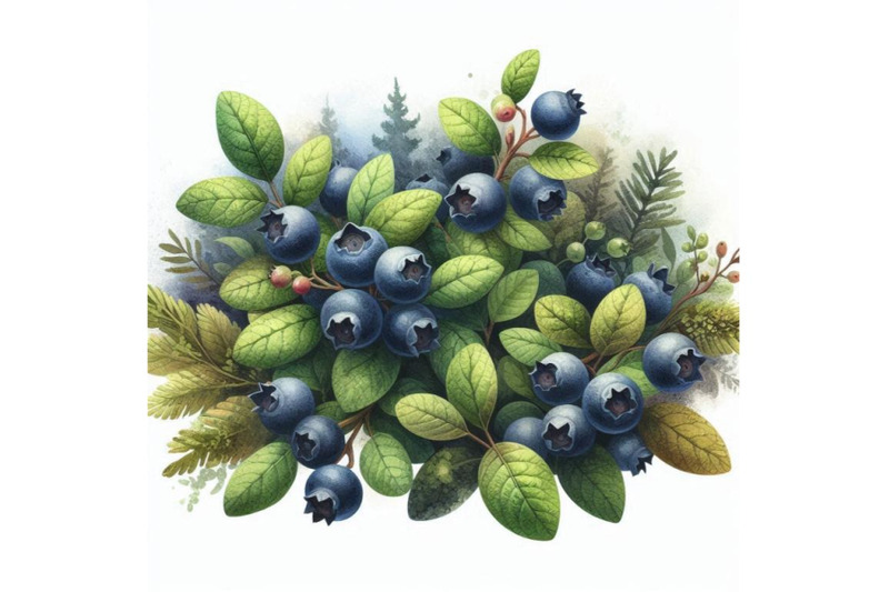 forest-blueberries-watercolor-illustration