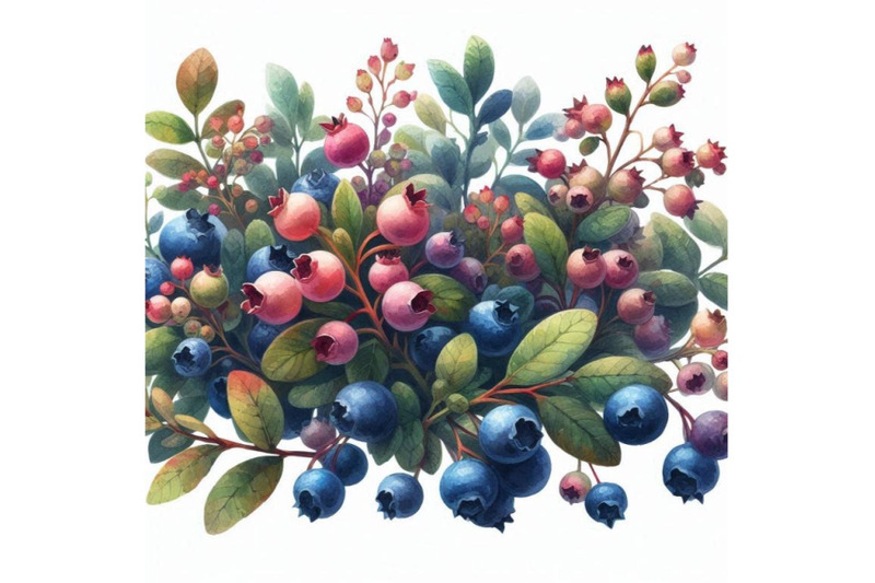 forest-blueberries-watercolor-illustration