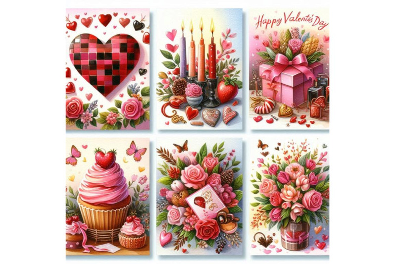 valentines-day-card-set-watercolor-valentines-day-design