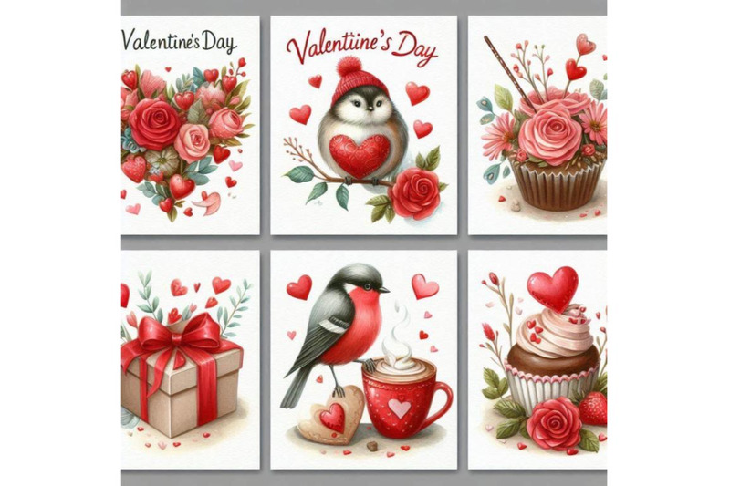 valentines-day-card-set-watercolor-valentines-day-design