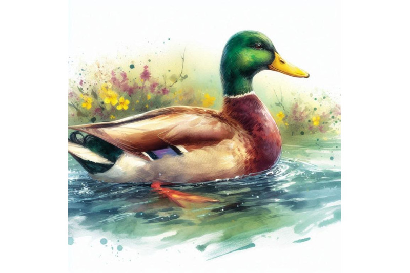 wild-duck-mallard-watercolor-illustration