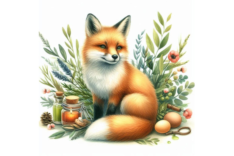 fox-fox-hunting-cute-fox-watercolor-fox-illustration