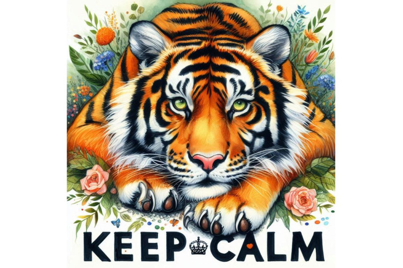 keep-calm-tiger-watercolorr-illustration